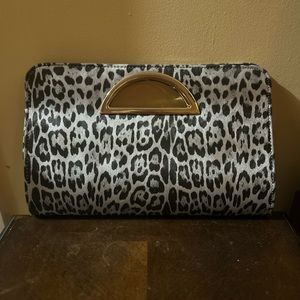 Animal print clutch